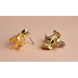 Stud earrings with flower & crystalsEarrings