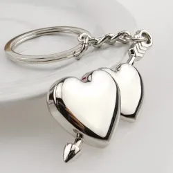 Double heart & arrow - keychainKeyrings