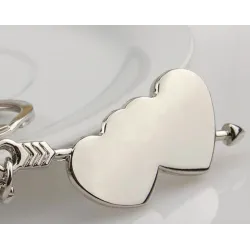 Double heart & arrow - keychainKeyrings