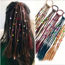 Kids handmade wig - elastic hair band with beads