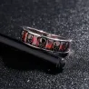 Crystal red retro gothic ring with skulls - unisexRings