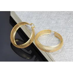 Hollow gold hoops - stainless steel earringsEarrings