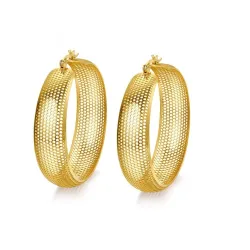 Hollow gold hoops - stainless steel earringsEarrings
