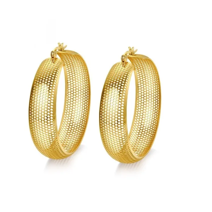 Hollow gold hoops - stainless steel earringsEarrings