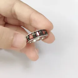Crystal red retro gothic skull ringRings