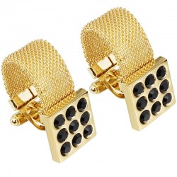 Luxury gold cufflinks with onyx stone