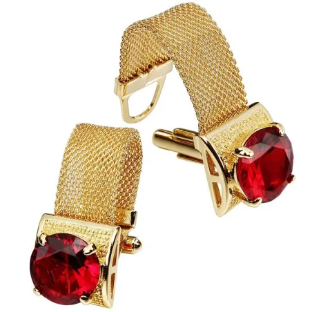 Luxury gold cufflinks with crystalCufflinks