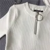 Casual short sleeve top with zipper - t-shirtWomen's fashion
