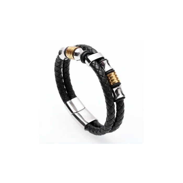 Multilayer leather bracelet with magnetic buckleBracelets