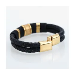 Multilayer leather bracelet with magnetic buckleBracelets