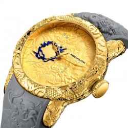 Luxury waterproof watch with dragon sculpture