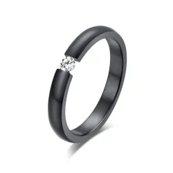 Elegant ring with crystal - stainless steelRings