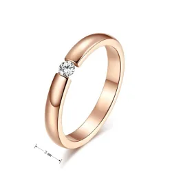 Elegant ring with crystal - stainless steelRings