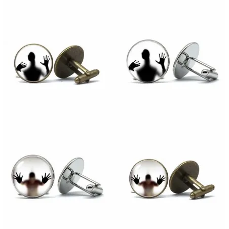 Captured glass ghost - cufflinksCufflinks