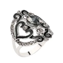Carving pattern - hollow ring with crystalsRings