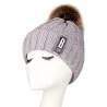 Warm winter wool hat with pom pomHats & Caps