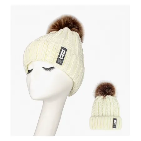 Warm winter wool hat with pom pomHats & Caps