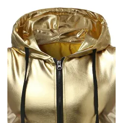 Shiny metallic hoodie - sleeveless vestHoodies & Sweatshirt