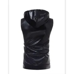 Shiny metallic hoodie - sleeveless vestHoodies & Sweatshirt