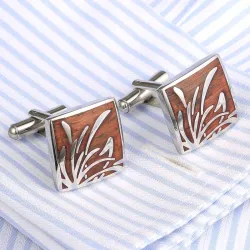 Elegant square rosewood cufflinksCufflinks