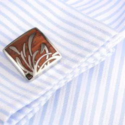 Elegant square rosewood cufflinksCufflinks