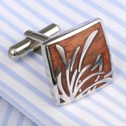 Elegant square rosewood cufflinksCufflinks