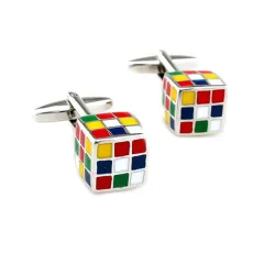 Cufflinks with coloured cubesCufflinks