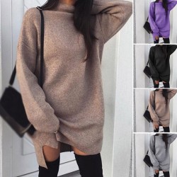 Autumn - winter loose sweater - mini dress