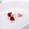 Gold stud earrings with red roseEarrings