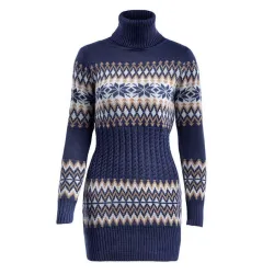 Winter long sweater - mini dress with turtleneckDresses