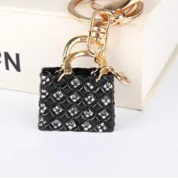 Crystal black handbag - keychainKeyrings