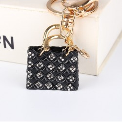 Crystal black handbag - keychain