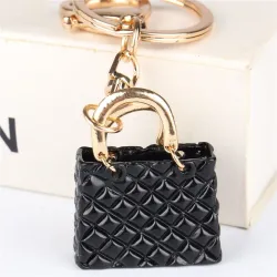 Crystal black handbag - keychainKeyrings