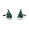 Cufflinks with a green Christmas treeCufflinks