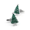 Cufflinks with a green Christmas treeCufflinks