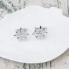 Silver cufflinks with snowflake and Christmas treeCufflinks