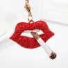 Crystal lips with a cigarette - keyringKeyrings