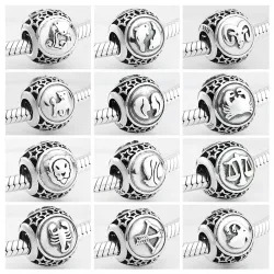 925 sterling silver - 12 constellation zodiac - beads for braceletBracelets