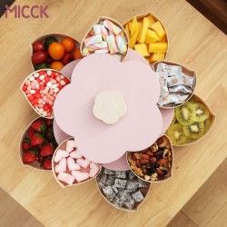 Petal-shaped snack box tray - rotating - food storageStorage