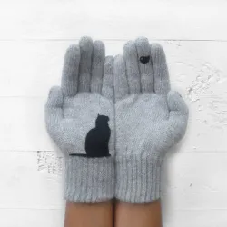 Cashmere gloves with kittenGloves