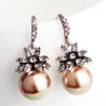 Vintage luxury earrings with crystal flower & pearlEarrings