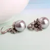 Vintage luxury earrings with crystal flower & pearlEarrings