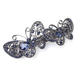 Hair clip with crystal butterfly