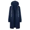Casual oversized jacket - long hooded sweatshirt with zipper - plus sizeJackets