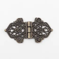 Vintage hollow flowers - alloy furniture hinges - 2 piecesFurniture
